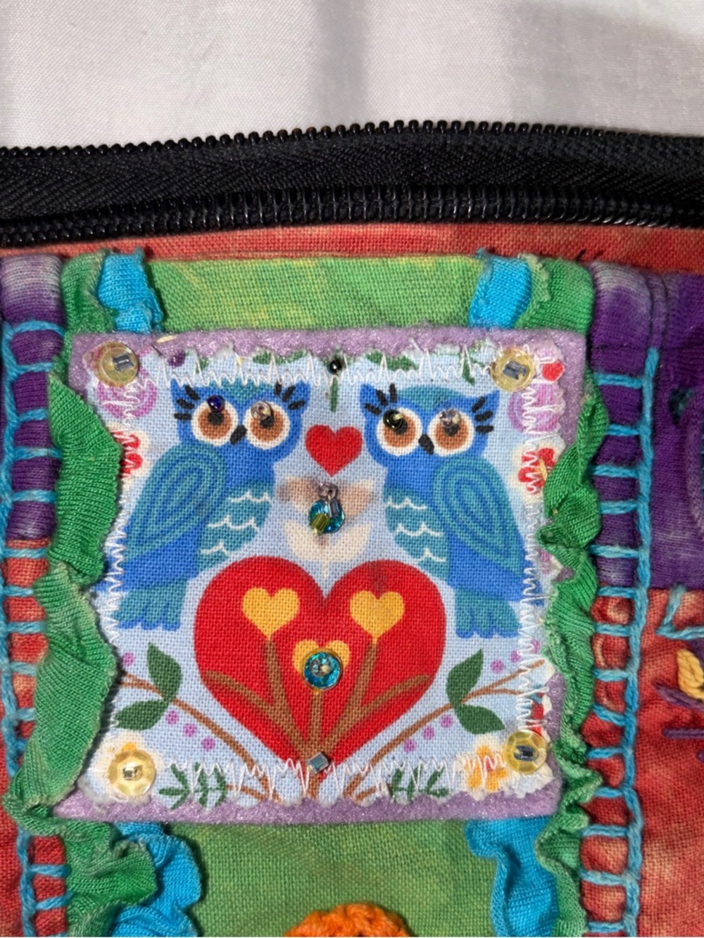 Boho Multi-Color Patchwork Tote Bag - Picture 6 of 7